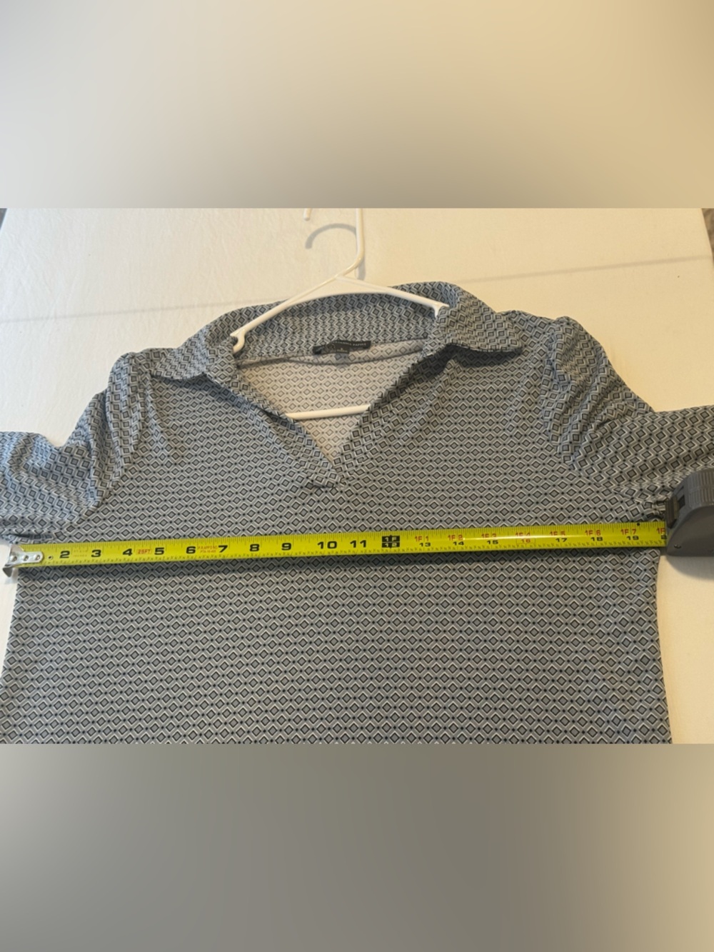 Adrianna Papell Light Blue Patterned Long-Sleeve Blouse Size Small - Picture 7 of 8